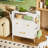Nightstand with Charging Station and LED Lights, End Table with 3 Drawers and Shelf, White Dresser Landri
