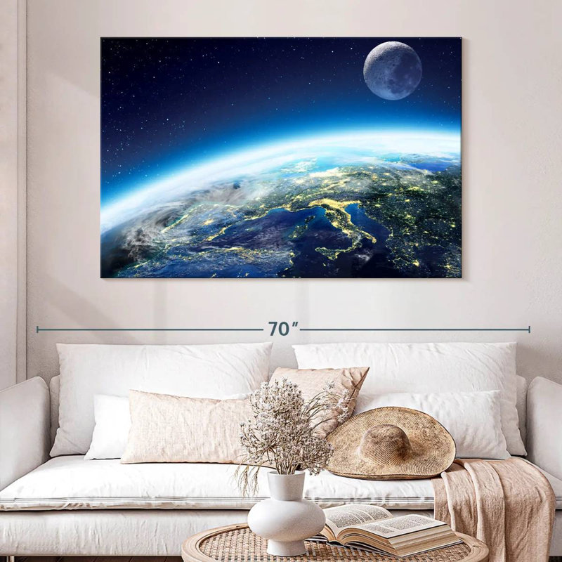 Oberle City Lights From Space, 34" H x 51" W