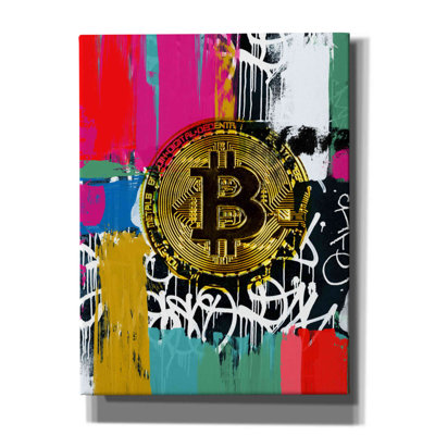 Crypto-monnaie «Bitcoin Graffiti 2-1» par Irena Orlov, impression sur toile tendue