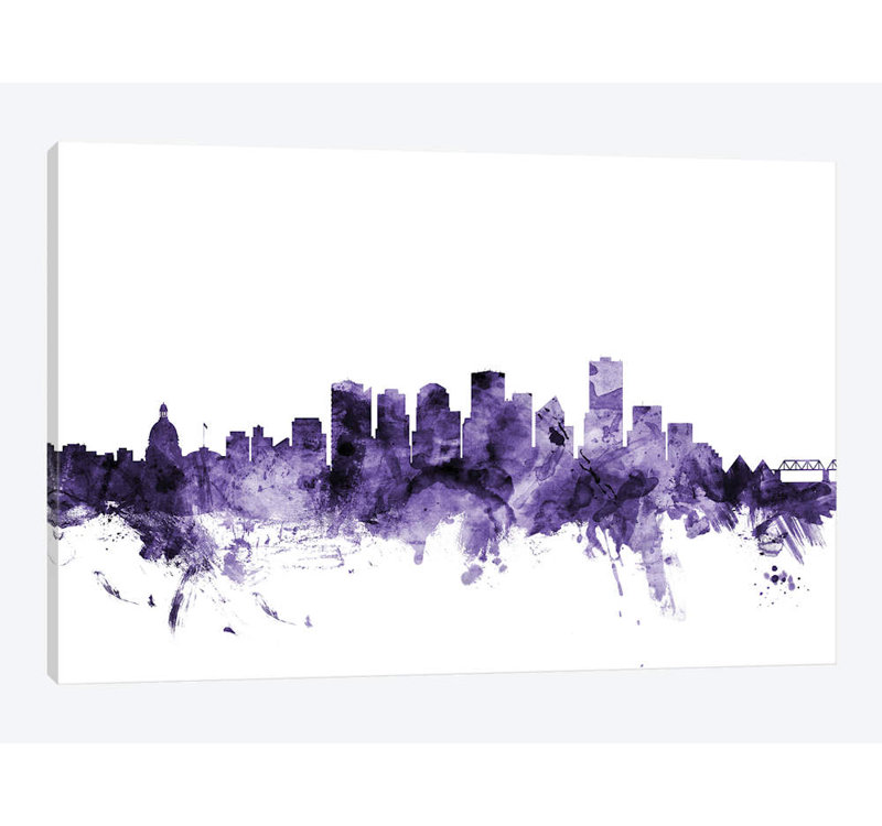 «Edmonton, Canada Skyline» par Michael Tompsett, impression sur toile tendue, 40 po x 60 po x 1,5 po, Toile tendue