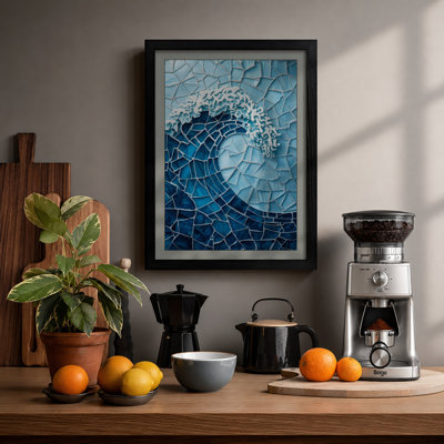 Mosaic Wave Abstract - Framed Print