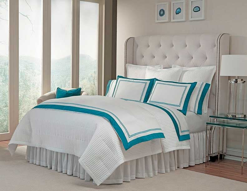 Marco 300 Thread Count Standard CottonSateen PillowCase, King, Teal