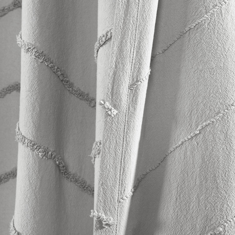 Paire de rideaux semi-transparents 100% coton, Gris clair, L 40 po x L 95 po