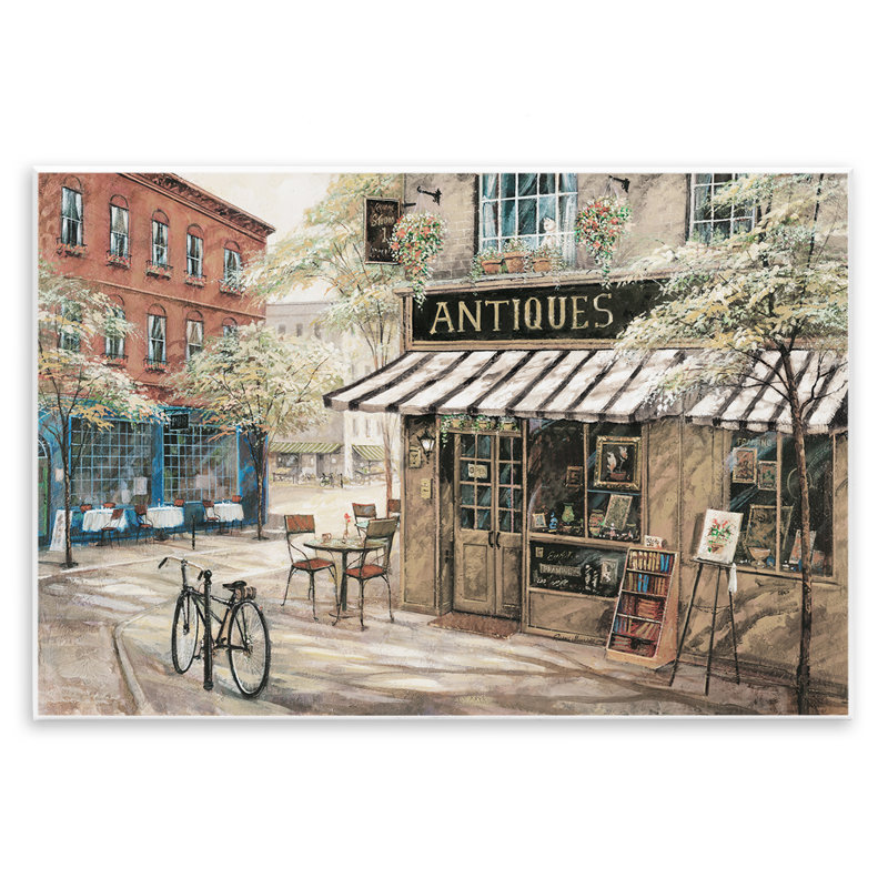Art mural Cozy Town Antiques Shop par Ruane Manning, H 10 po x l 15 po