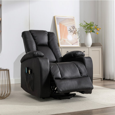 Anuel 88cm Wide Faux Leather Lift Assist Standard Recliner with Massager