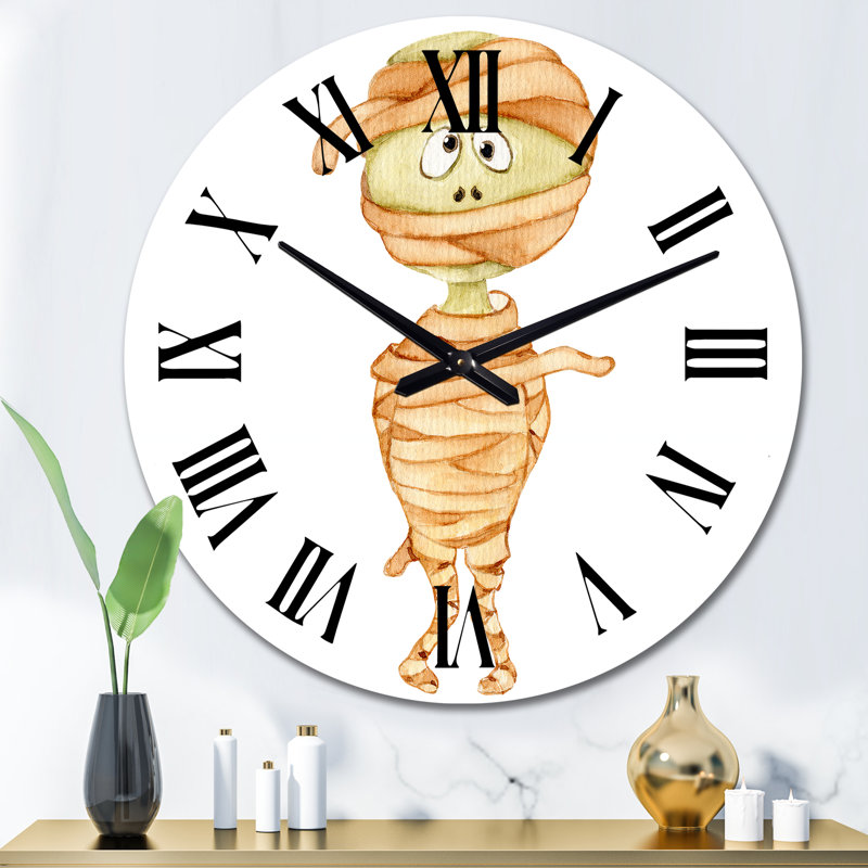 Caricature de maman aquarelle - Horloge murale pour enfants, Moyen
