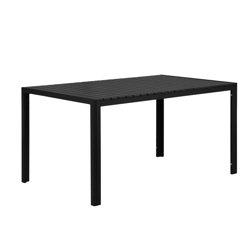 Rectangular 6 - Person 59'' L Outdoor, Black, Black