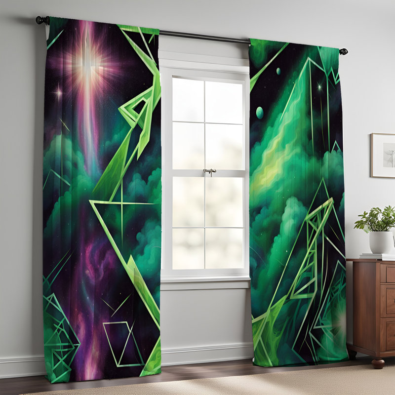 Paire de rideaux semi-transparents en polyester Ellayne, L 20 po x L 52 po