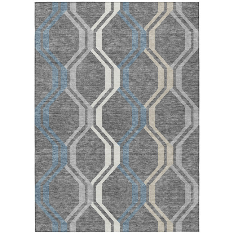 Machine Washable Indoor/Outdoor Hashlamoun ACN2326 Mid-Century Modern Rug