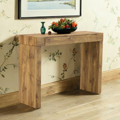 Natural Wood Grain 50 - Inches Long Bar Table, Smooth Finish, Practical Drawer Storage Capacity Inch Operating Drawers, Fine Sanded Edges, Ergonomic Height