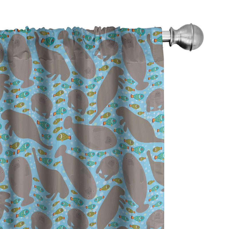Manatee Semi-Sheer Rod Pocket Curtain Panels, 28" x 63"