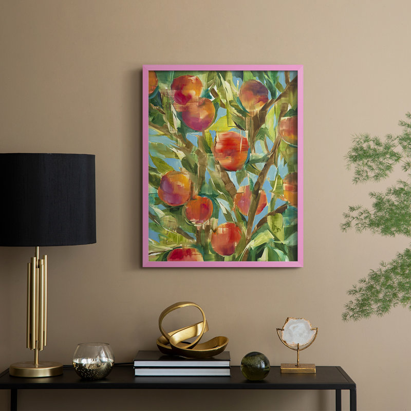 Just Peachy, reproduction encadrée - bois massif, H 21 po x l 17 po, Rose