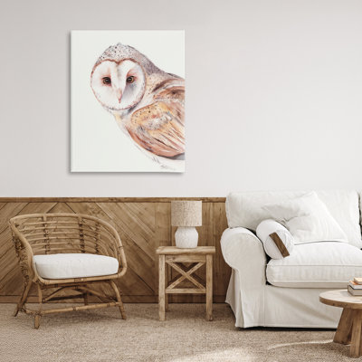 Toile Peeking Barn Owl Gaze, design par Cady
