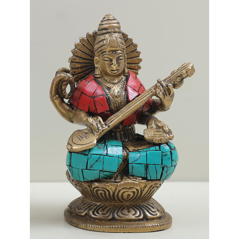 Ensemble de 3 figurines Saraswati-Ganesha-Lakshmi