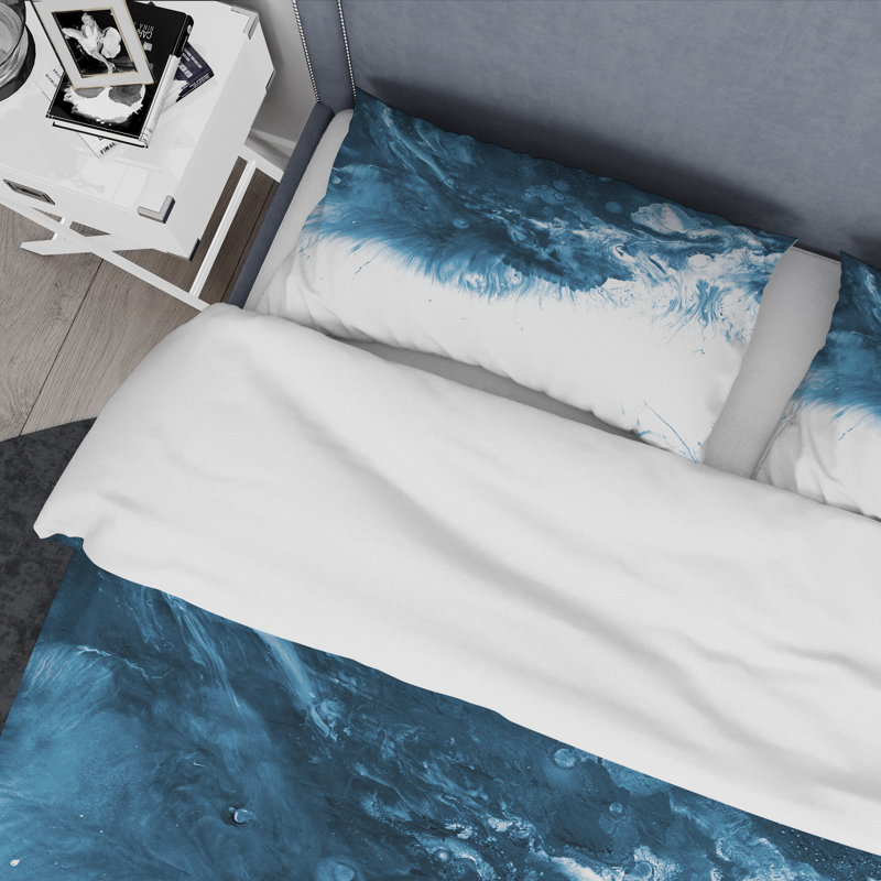 Modern & Contemporary Marble Duvet Cover, Queen Duvet Cover + 2 Shams