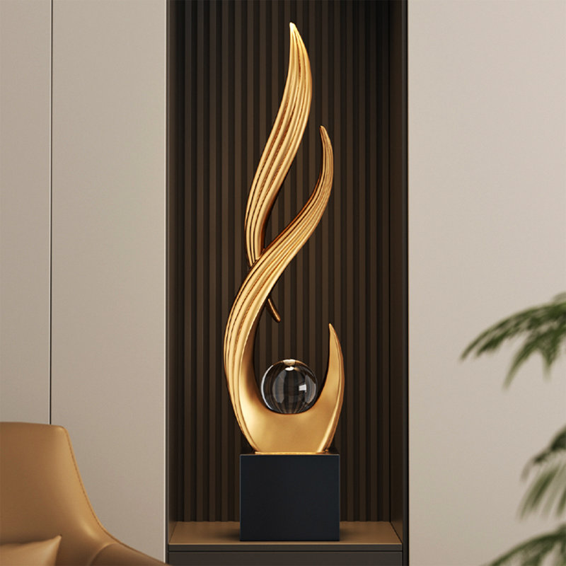 Ornement de sol moderne de luxe H 28,74 ", décor de Feng Shui de qualité supérieure pour vestibule, meuble télé et bureau