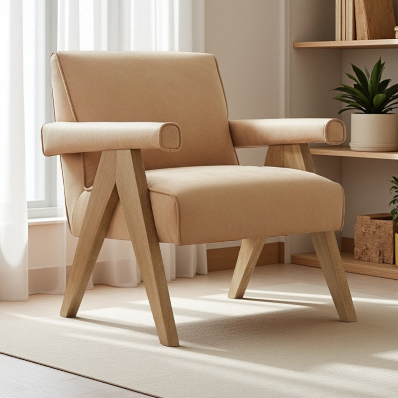 Chaise moderne avec accoudoirs, Sable