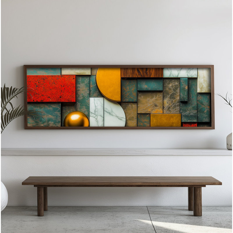 Elegant Decorative Framed MDF Painting, 15.7 x 47.2 x 0.1 inches | 100% MDF with 3 mm Thickness, 100% Pine Wood Frame | UV Printed Artwork for Home Decor, Living Room, Office, Modern Aesthetic