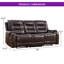 Canapé inclinable manuel rembourré 85 po en similicuir avec console cachée-232907178