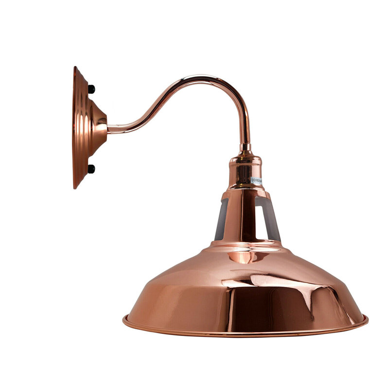 Hocker 1-Light Dimmable Armed Wall Sconce – Modern Industrial Style by Williston Forge, Rose Gold, No