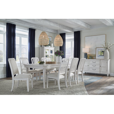 Table de salle à manger extensible rectangulaire avec 4 chaises d'appoint et 2 chaises d'appoint rembourrées