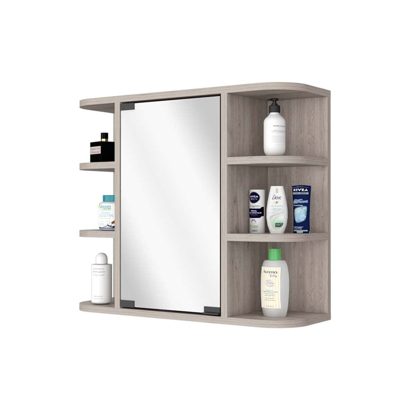 Valdez Medicine Cabinet With Six Shelves, Mirror Cabinet, Beige
