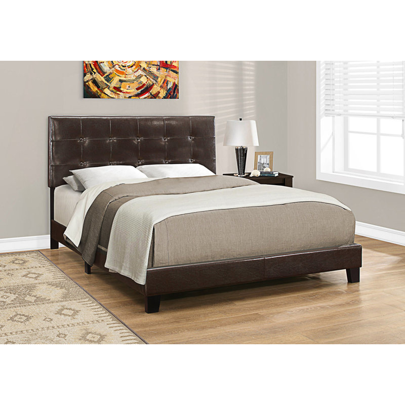 Transitional Upholstered Queen Size Bed, Queen