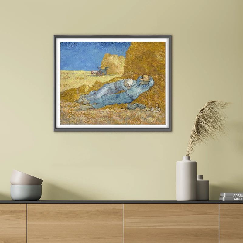 Reproduction d'art classique «The Siesta» de Van Gogh - Créez une retraite sereine avec cette scène pastorale idyllique