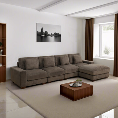 Frazey 6 - Piece 123" Upholstered Sectional with 2 Ottomans