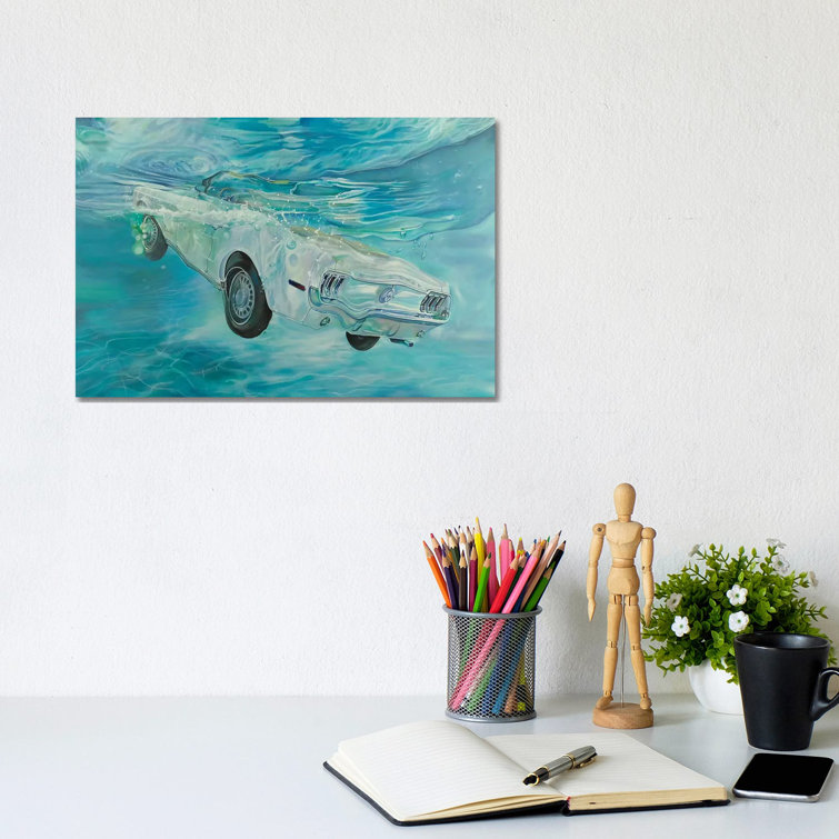 White Mustang by Marcello Petisci - Print on Canvas