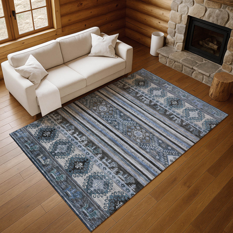 Premium Machine Washable Marasco AMF1626 Global Rug, Rectangle 10' x 14'