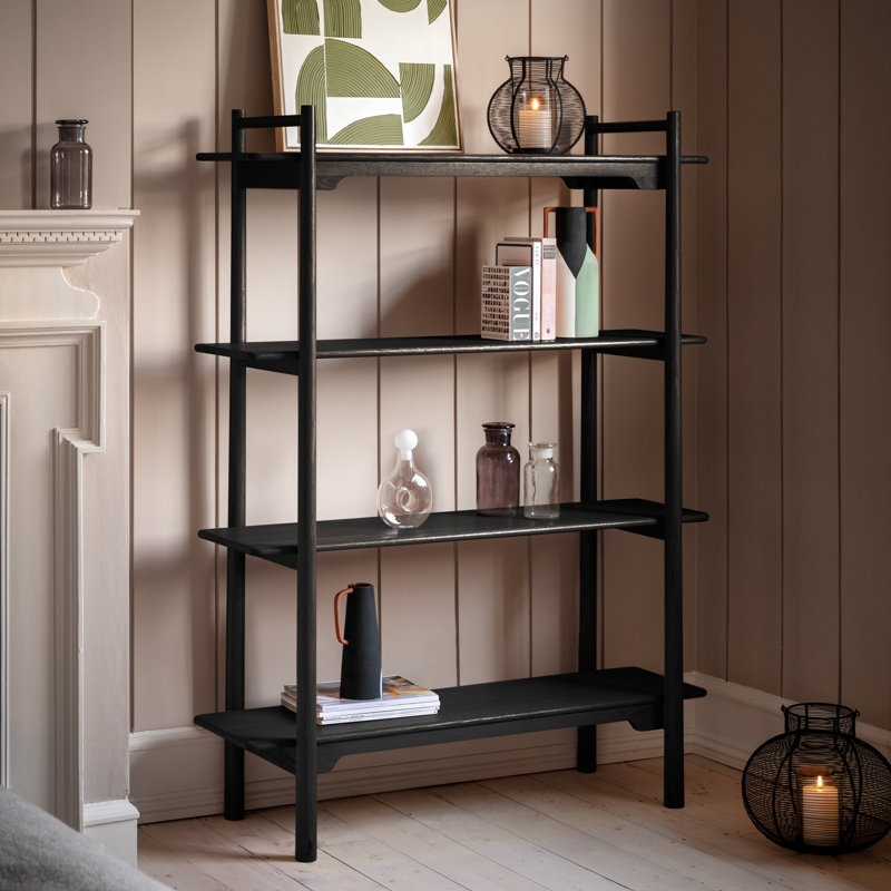 Kryslyn 160cm H x 120cm W Etagere Bookcase, Black