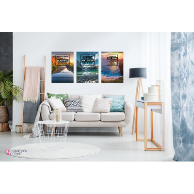 Difficult Roads, Remember Why You Started, And The Pain You Feel Today Will Be Your Strength - 3 Piece No Frame Print Set