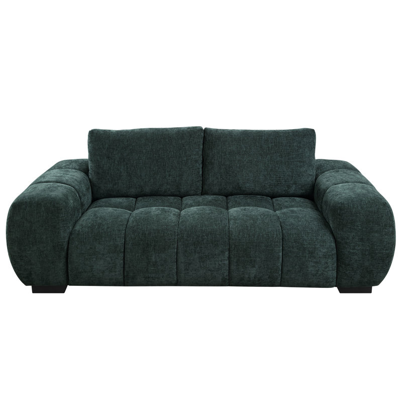 2 pièces de salon en tissu d'ameublement en chenille - hauteur de dossier de 18 po, collection de 4 sièges avec accents en plastique, structure en bois composite