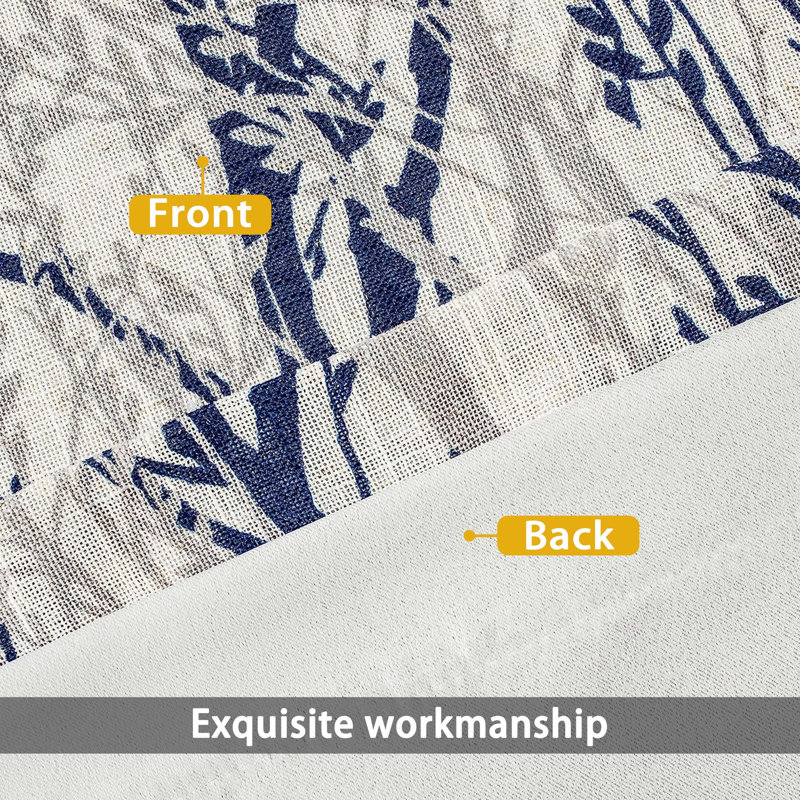Jadin Outdoor Linen Blend Room Darkening Curtain Pair, Blue, 52" W x 84" L