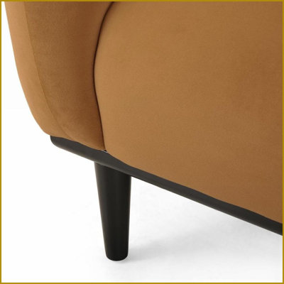 Causeuse moderne et minimaliste - Revêtement en velours bouclé l 50 po | Bois de bouleau | Polyester; bouclé; velours
