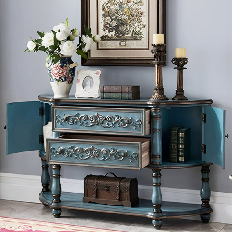 Console American Retro, H 34,25 po x l 55,12 po x P 15,75 po