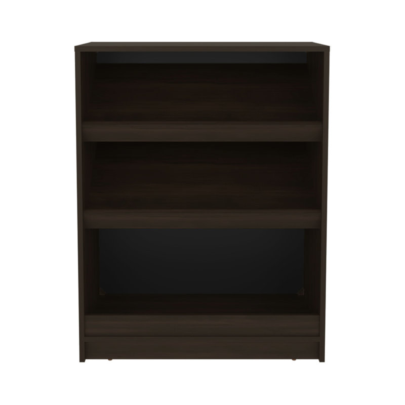 Étagère à chaussures ouverte à 3 niveaux pour panneaux de particules pour chambre à coucher, livres, décor ou articles de tous les jours, l 35,18 po de hauteur, 13,95 po de largeur, 27,85 po de profondeur, porte-objets,