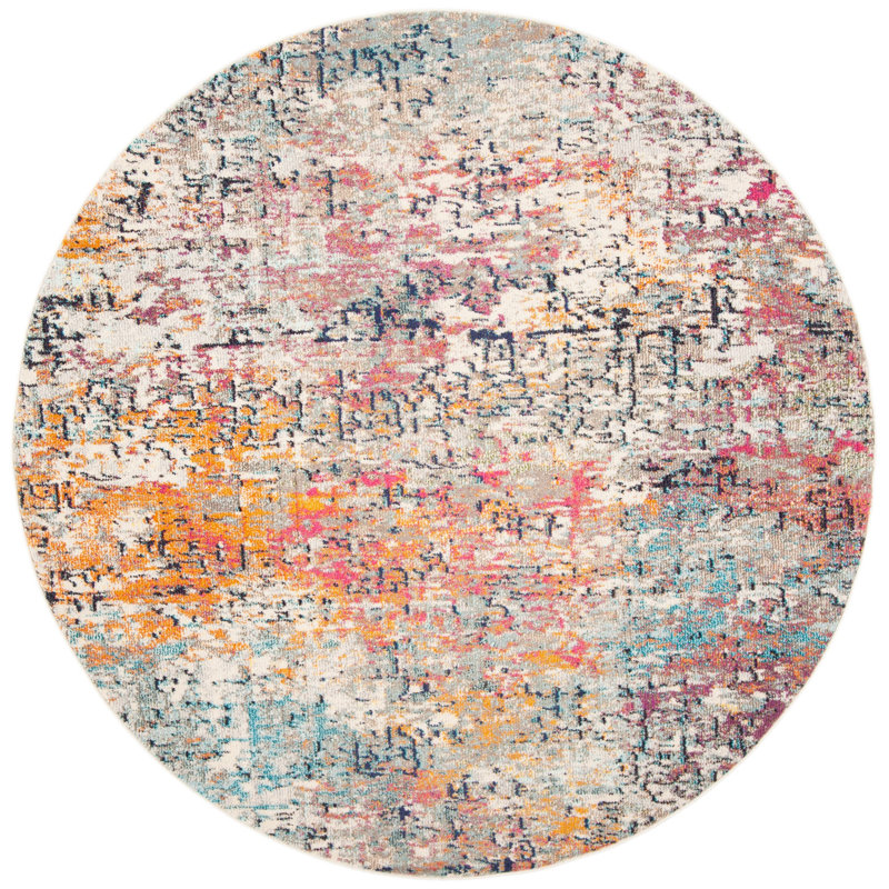 Farmersville Abstract Area Rug, Round 122cm