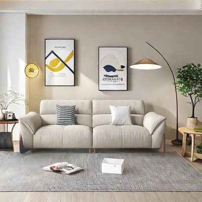 Modern in-line fabric sofa