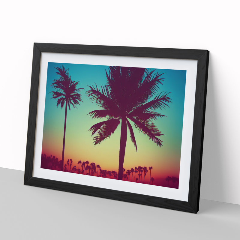 Victorious Palm Trees - Framed Print, Black, 46cm H x 64cm W x 2cm D