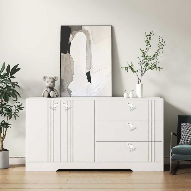 Buffet de cuisine avec rangement - armoire blanche Ample Space Buffet Réglable Diviseurs Solution