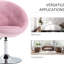 Élégant siège de salon - rose, rond, hauteur réglable du tabouret en métal rose, cadre pour la maison