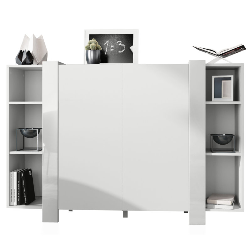 Lucea 149cm Sideboard, White Matt/White High Gloss