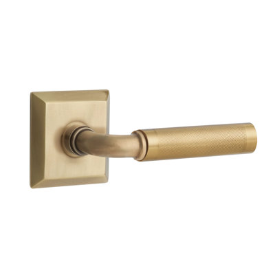 Mortaise intérieure Emtek Select Passage avec rosette Quincy et tige R-Bar, levier moleté
