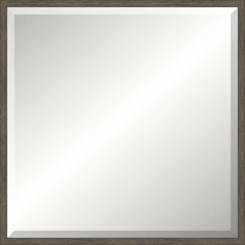 Grey Wood Legacy Mirror, Small Square