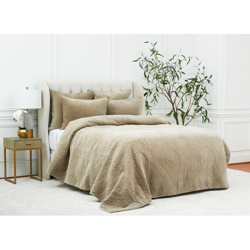  Courtepointe en coton beige standard, Courtepointe très grand