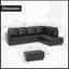Ensemble de canapé moderne en forme de L, ensemble de canapé en similicuir 3 pièces avec coussins et repose-pieds de rangement, ensemble de canapé avec cadre en bois massif, méridienne droite, canapé de salon facile à assembler pour appartement, ma