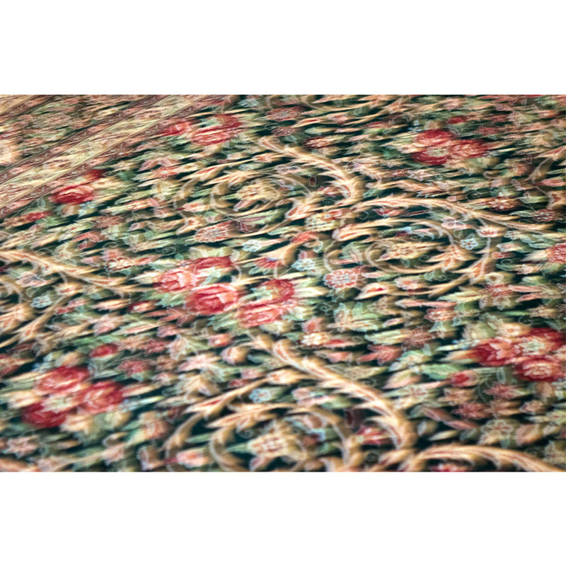 Tapis vert noué à la main de haute qualité