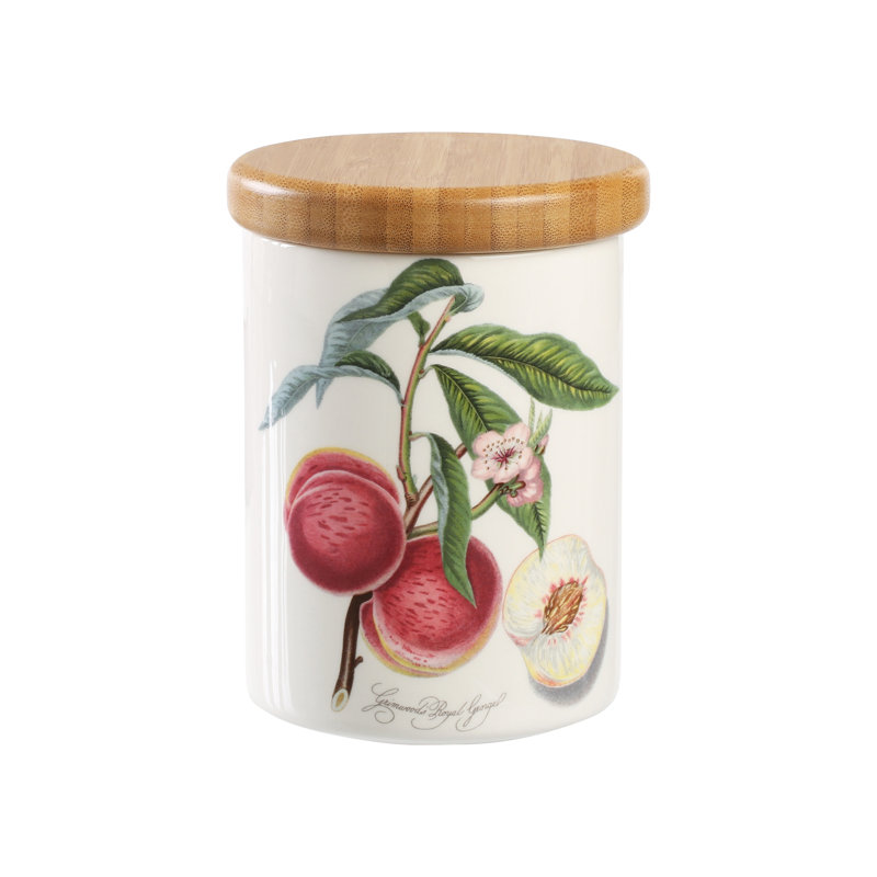 Pomona Peach Storage Jar, 21.5cm H x 13.5cm W x 13.5cm D